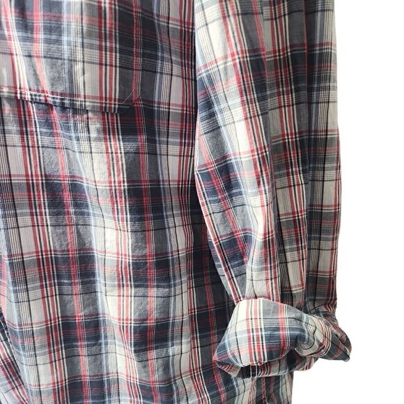 Ecko Unltd Button Front Shirt Blue Red Plaid Mens Size XXL - Picture 2 of 11